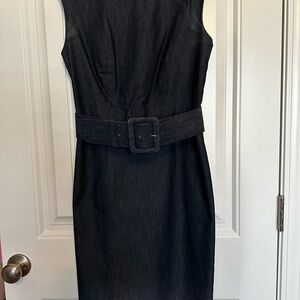 Elegant Chambray Sleeveless Dress